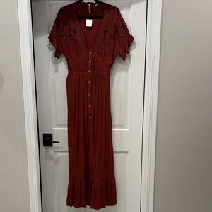 Free people dress - M Elegant Rust Maxi Dress